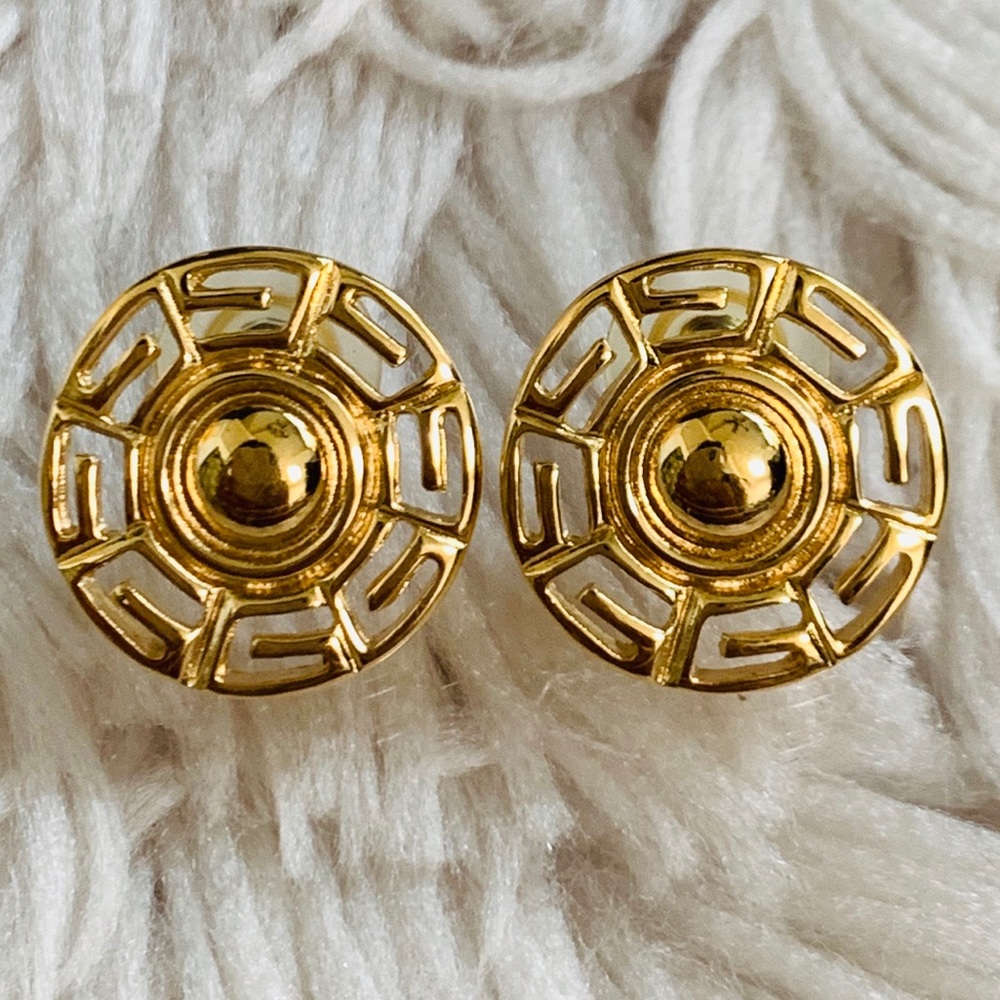 Vintage GIVENCHY G EARRINGS 14kt GOLD FILLED POST
